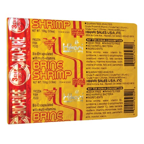 Hikari Bio - Pure Frozen Brine Shrimp 3.5oz Cubes - Planted Aquaria