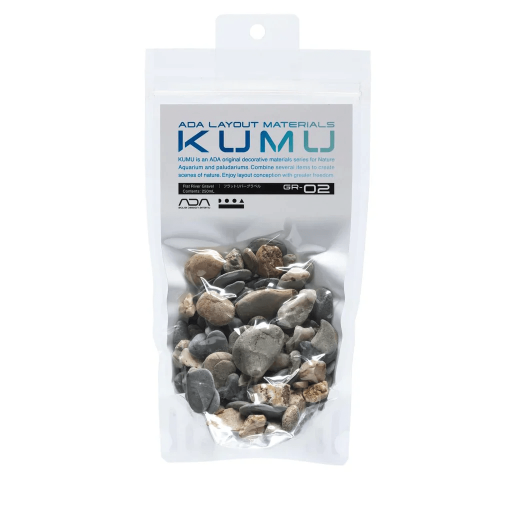 ADA KUMU GR - 02 Flat River Gravel 250mL - Planted Aquaria