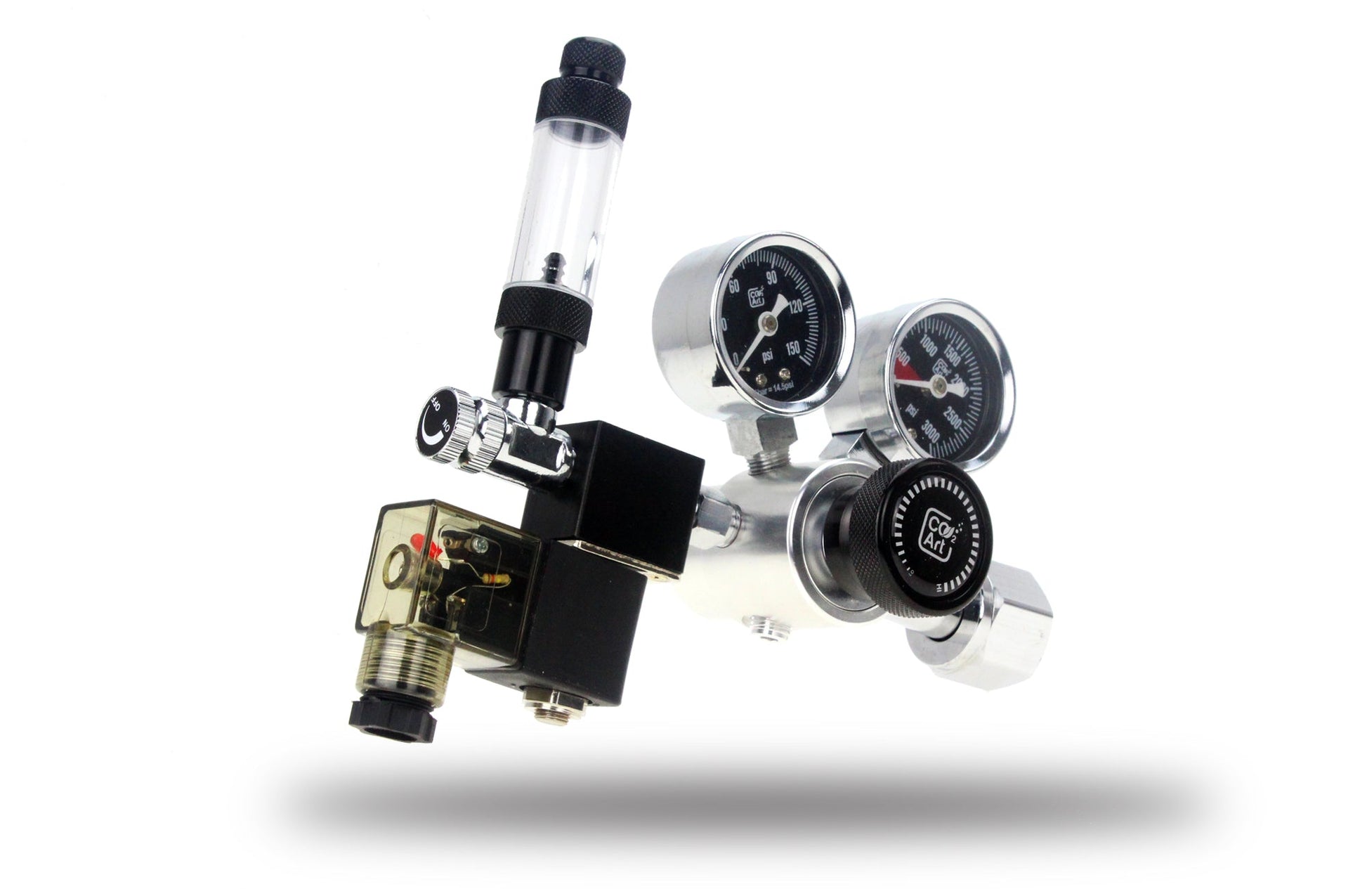 CO2Art PRO - SE Series CGA320 - Aquarium CO2 Dual Stage Regulator with Integrated Solenoid - Planted Aquaria