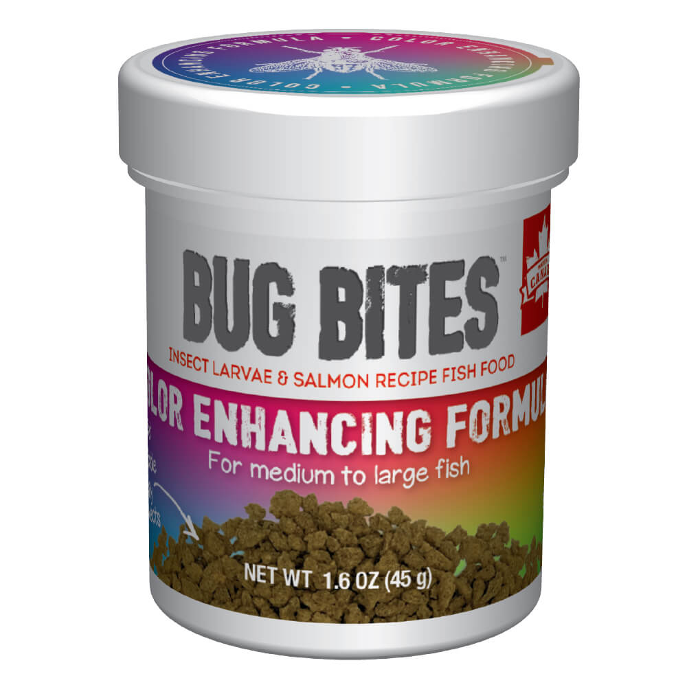Fluval Bug Bites Colour Enhancing Formula - Medium to Large Fish 45g - Planted Aquaria