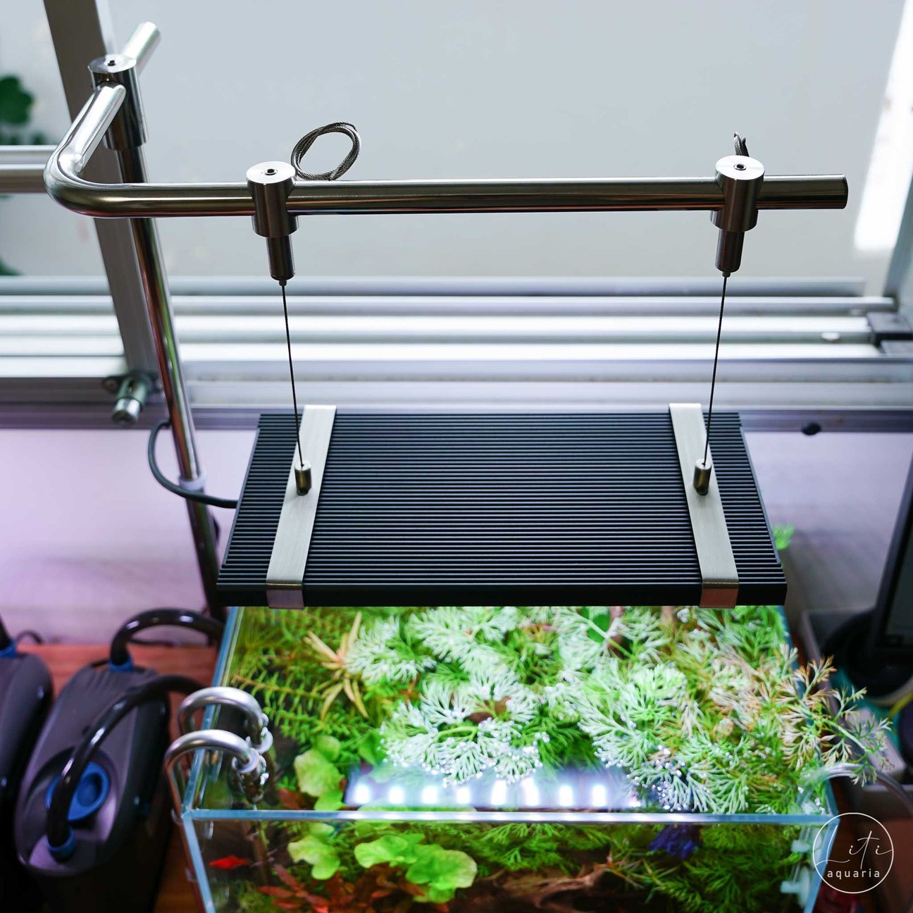 LitiAquaria Stainless Steel Lighting Stand (Desk Mount) - Planted Aquaria