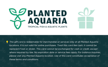 Planted Aquaria Gift Card